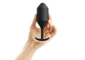 Чёрная пробка для ношения B-vibe Snug Plug 4 - 14 см.